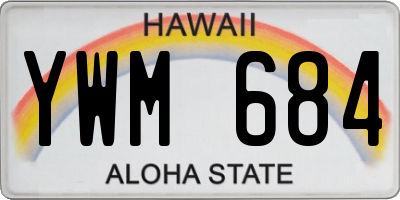 HI license plate YWM684
