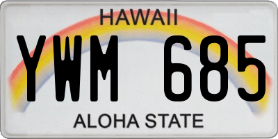 HI license plate YWM685