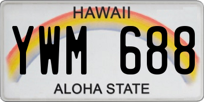HI license plate YWM688