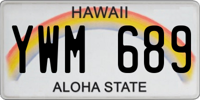 HI license plate YWM689
