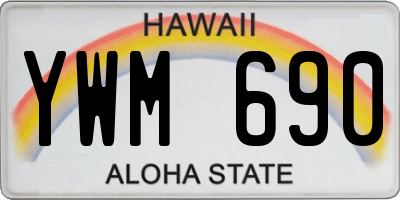 HI license plate YWM690