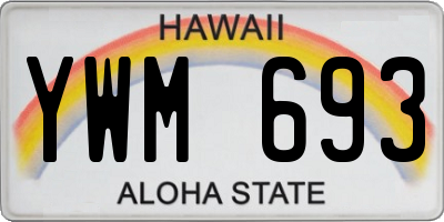 HI license plate YWM693