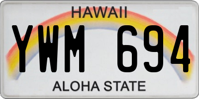 HI license plate YWM694