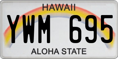 HI license plate YWM695