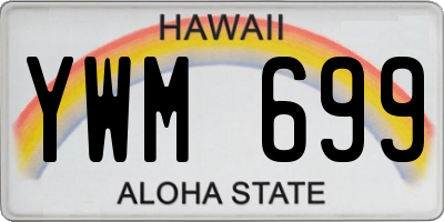 HI license plate YWM699