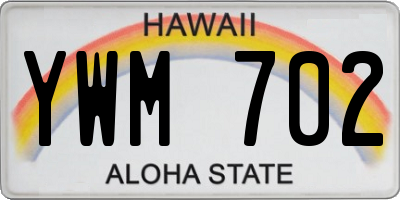 HI license plate YWM702
