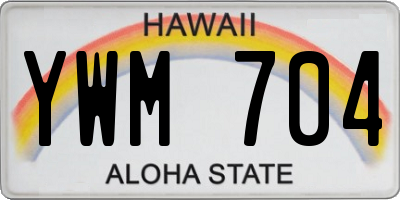 HI license plate YWM704
