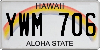 HI license plate YWM706