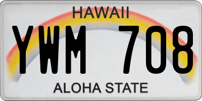 HI license plate YWM708