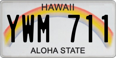 HI license plate YWM711