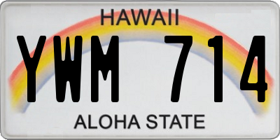 HI license plate YWM714