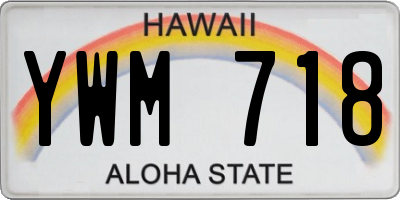 HI license plate YWM718