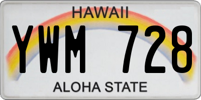 HI license plate YWM728