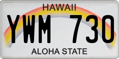 HI license plate YWM730