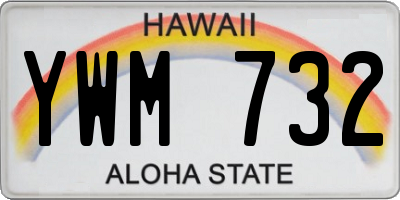 HI license plate YWM732