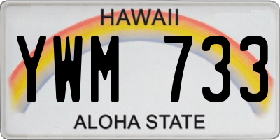 HI license plate YWM733