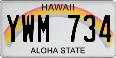 HI license plate YWM734
