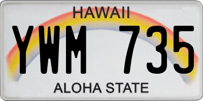 HI license plate YWM735