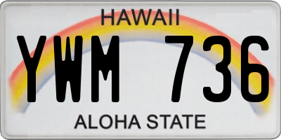 HI license plate YWM736