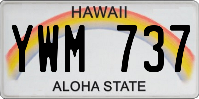 HI license plate YWM737