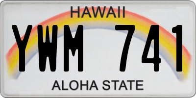 HI license plate YWM741