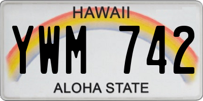 HI license plate YWM742