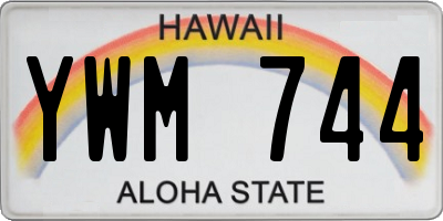 HI license plate YWM744