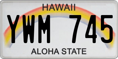 HI license plate YWM745