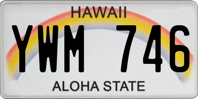 HI license plate YWM746