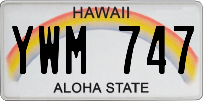 HI license plate YWM747