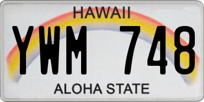 HI license plate YWM748