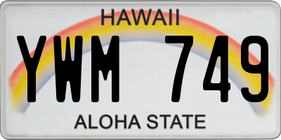 HI license plate YWM749