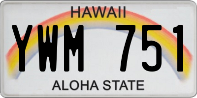 HI license plate YWM751