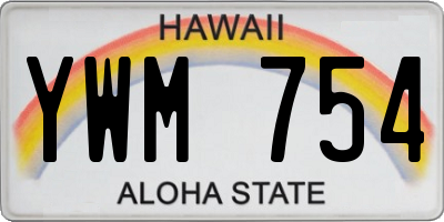 HI license plate YWM754