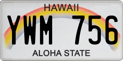 HI license plate YWM756