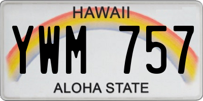 HI license plate YWM757