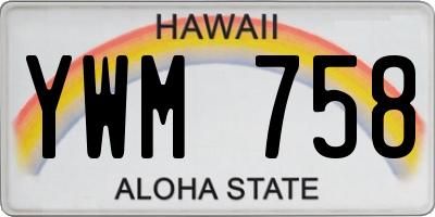 HI license plate YWM758
