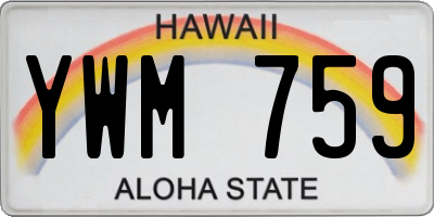 HI license plate YWM759