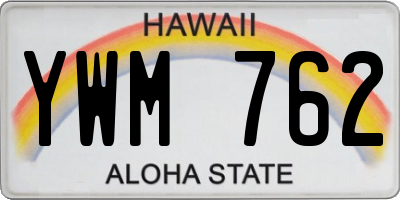 HI license plate YWM762