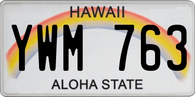 HI license plate YWM763