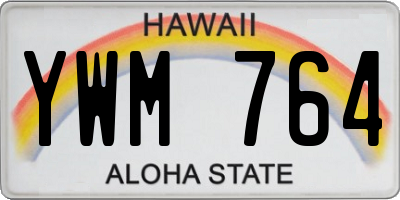 HI license plate YWM764