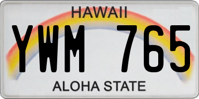 HI license plate YWM765