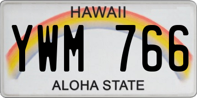 HI license plate YWM766