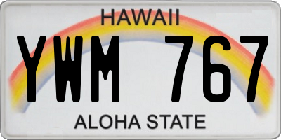 HI license plate YWM767