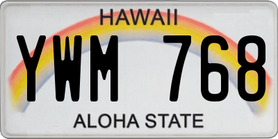 HI license plate YWM768