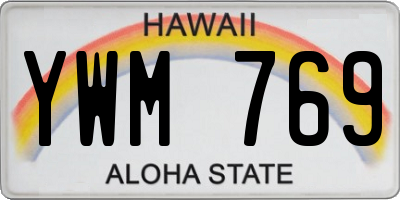 HI license plate YWM769