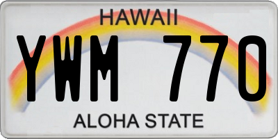 HI license plate YWM770