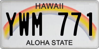 HI license plate YWM771