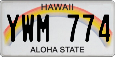HI license plate YWM774