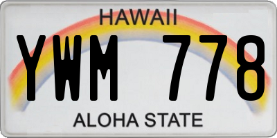 HI license plate YWM778